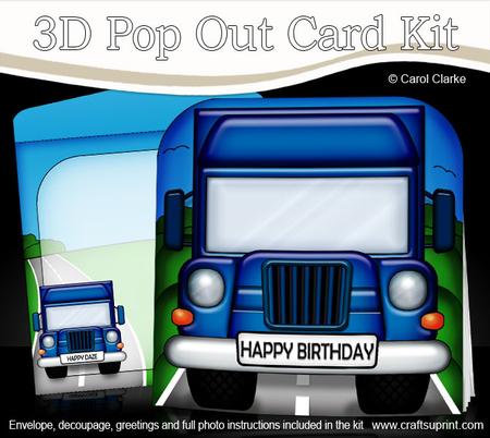 3D Lorry Pop Out Card Kit