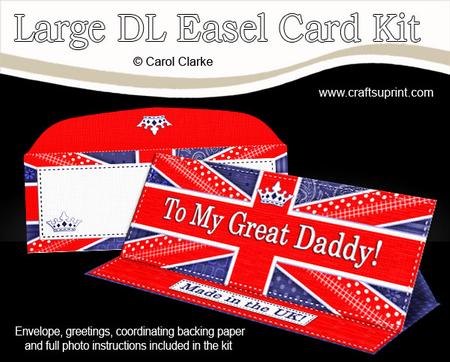 Large Dl Uk Shabby Flag My Great Daddy Easel Card N Envelope
