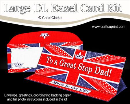 Large Dl Uk Shabby Flag Great Step Dad Easel Card N Envelope