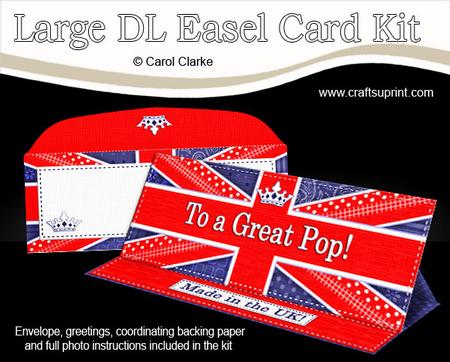Large Dl Uk Shabby Flag Great Pop Easel Card N Envelope