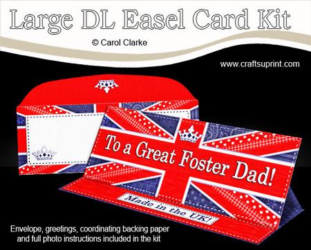 Large Dl Uk Shabby Flag Great Foster Dad Easel Card Envelope