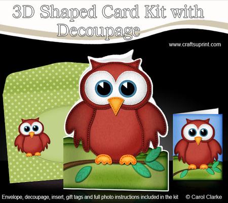 Hoot the Owl - Shaped Card with Decoupage