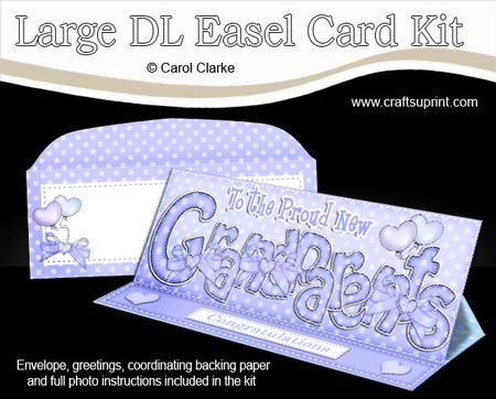 Large Dl New Grandparents Easel Card Kit N Envelope