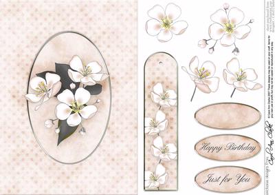 Apple Blossom Quick Card with Decoupage