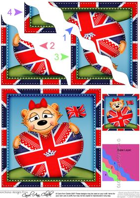 Mia Meerkat's Union Jack Flag Heart Wavy Corner Side Stacker
