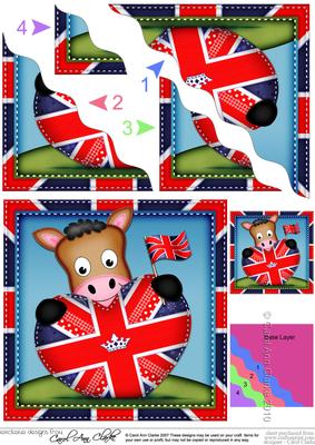 Gigi Horse's Union Jack Flag Heart Wavy Corner Side Stacker