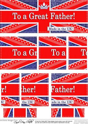 Uk Shabby Flag Great Father Dl Side Stacker Topper