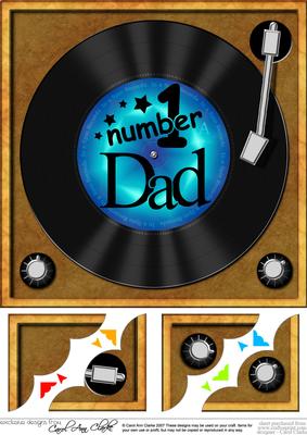 Number 1 Dad Record  - 8 x 8 Scalloped Corner Topper 