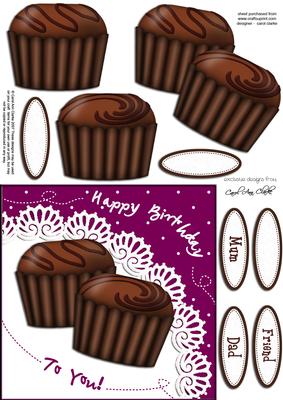 Birthday Chocolates Quick Card N 3D Decoupage