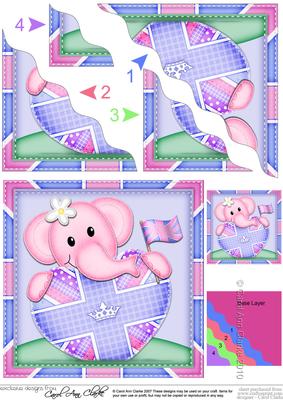 Lola Elephant's Union Jack Flag Heart Wavy Corner Stacker