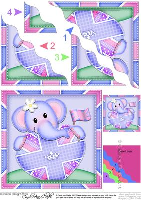 Lola Elephant's Union Jack Flag Heart Wavy Corner Stacker