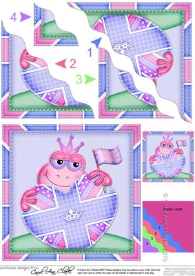 Freya Frog's Union Jack Flag Heart Wavy Corner Stacker