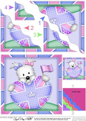 Jess Westie's Union Jack Flag Heart Wavy Corner Stacker