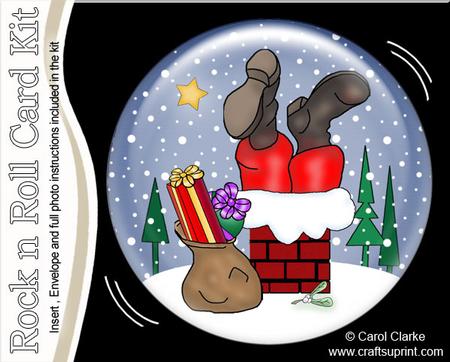 Xmas Santa Got Stuck Snowglobe Rock N Roll Kit