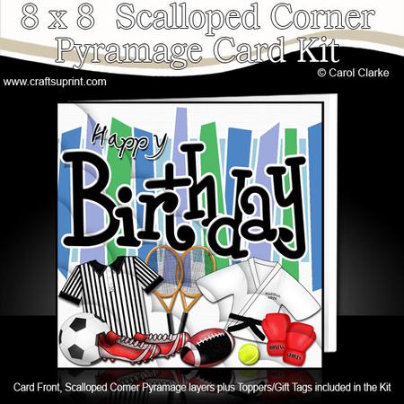 8 x 8 Birthday Sports and Games Scalloped Corner Kit