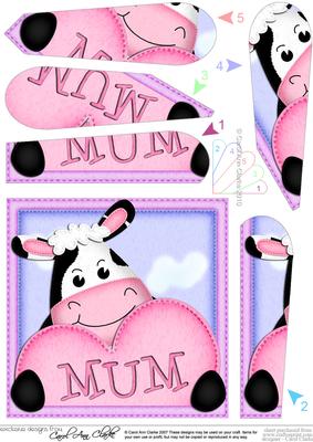 Milly Moo's Heart for Mum Fan Pyramage Topper