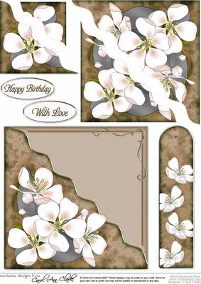 Apple Blossom Quick Card with Corner Side Stacker Pyramage