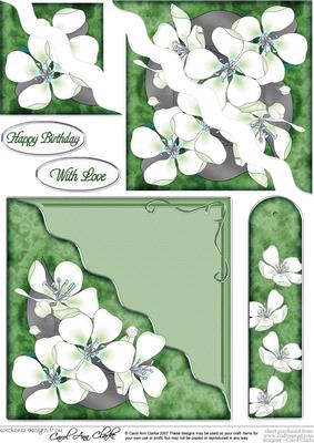 Apple Blossom Quick Card with Corner Side Stacker Pyramage