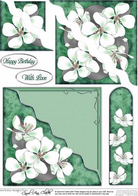 Apple Blossom Quick Card with Corner Side Stacker Pyramage