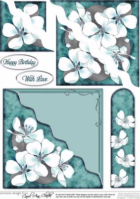 Apple Blossom Quick Card with Corner Side Stacker Pyramage