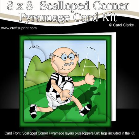 8 x 8 Bert Plays Rugby Scalloped Corner Kit