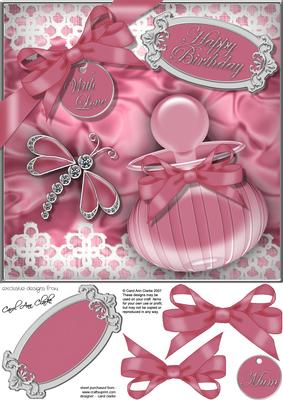 8x8 Perfume Lace N Dragonfly 3D Decoupage
