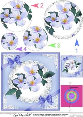 Clematis and Lace Circle Pyramage Topper