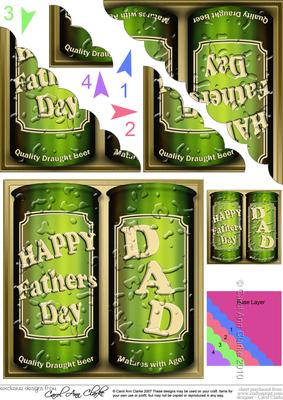 Fathers Day Beer Cans - Scalloped Corner Stacker