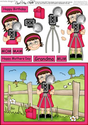 A5 Gert's Camera Quick Card N 3D Decoupage