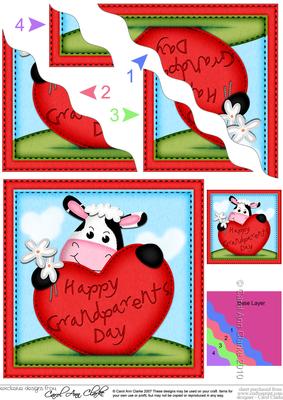 Milly Moo Cow's Grandparents Day Heart Wavy Corner Stacker