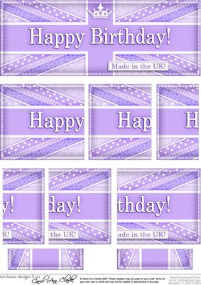 Uk Shabby Flag Happy Birthday Dl Side Stacker Topper