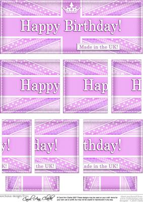 Uk Shabby Flag Happy Birthday Dl Side Stacker Topper