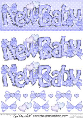 New Baby Boy Dl Quick Card Topper and 3D Decoupage