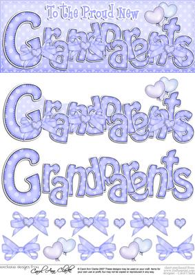 New Grandparents Dl Quick Card Topper and 3D Decoupage