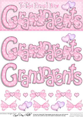New Grandparents Dl Quick Card Topper and 3D Decoupage