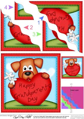 Rusty Dog's Grandparents Day Heart Wavy Corner