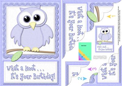 A5 What a Hoot Owl Birthday Scallop Corner Side Stacker