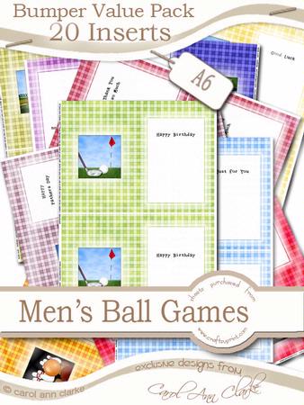 Bumper Value Pack of Men's Ball Games A6 Inserts