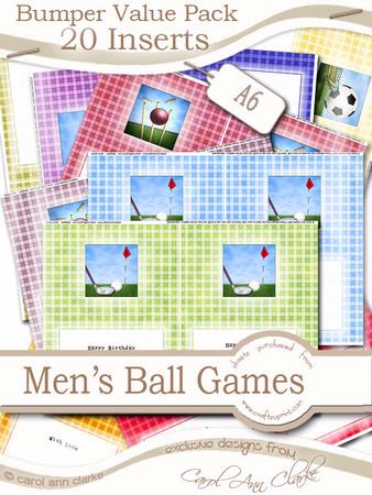 Bumper Value Pack of Men's Ball Games A6 Inserts