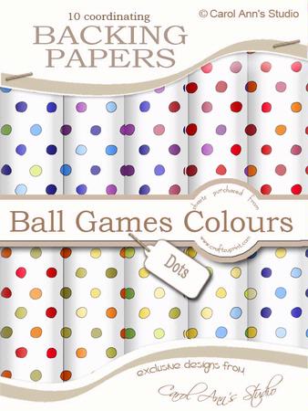 Backing Papers in Men's Ball Games Colours