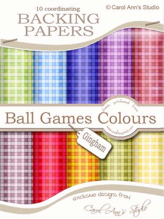 Backing Papers in Men's Ball Games Colours
