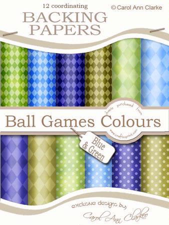 Backing Papers in Men's Ball Games Colours