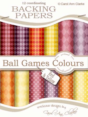 Backing Papers in Men's Ball Games Colours