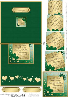 Emerald Wedding Anniversary No-hole Over the Edge Card