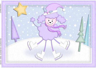 A4 Xmas Bon Bon Poodle Dog Felties Card Topper