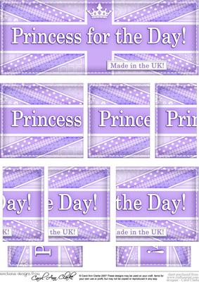 Uk Shabby Flag Princess for the Day Dl Side Stacker Topper