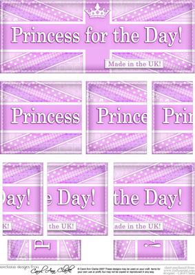 Uk Shabby Flag Princess for the Day Dl Side Stacker Topper