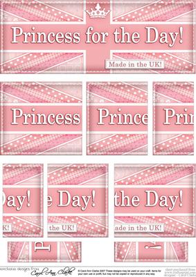Uk Shabby Flag Princess for the Day Dl Side Stacker Topper