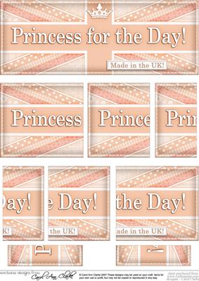 Uk Shabby Flag Princess for the Day Dl Side Stacker Topper