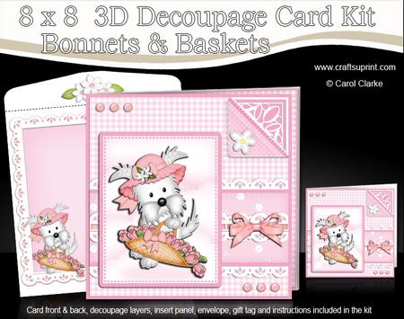 8 x 8 Jess Westie's Bonnet Kit with 3D Decoupage